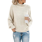 Women's elegant turtleneck sweater with long sleeves