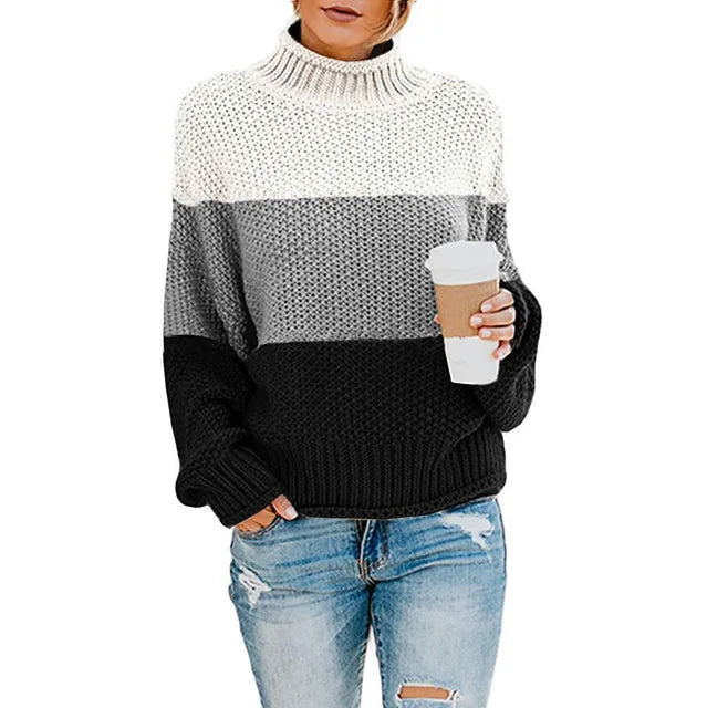 Women's elegant turtleneck sweater with long sleeves