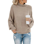 Women's elegant turtleneck sweater with long sleeves