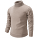 Men's ribbed turtleneck sweater with long sleeves and ribbed trims
