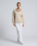 Women's oversized hooded lounge hoodie with long sleeves and ribbed trims