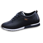 Men's low-top leather trainers with contrasting side stripe