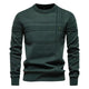 Men's textured panel crew neck knit jumper with long sleeves