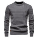 Men's textured panel crew neck knit jumper with long sleeves