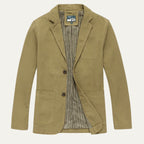 Men's blazer-style jacket with lapel collar and patch pockets