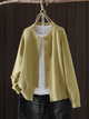 Women's ribbed knit cardigan with pearl-style buttons