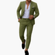 Men's slim fit suit set with notched-lapel blazer and tapered trousers