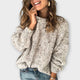 Women's textured crew neck jumper with long sleeves and ribbed trims