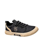 Casual lace-up sneaker with stitched panels and textured sole