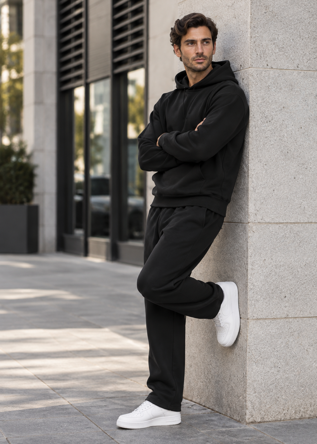 Men's hoodie and jogger set with kangaroo pocket