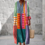 Valerise - Colourblock Patchwork Maxi Dress