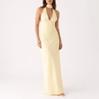 Valetta  - Elegant Halter Neck Maxi Dress Evening Social Events