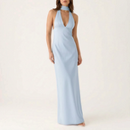 Valetta  - Elegant Halter Neck Maxi Dress Evening Social Events