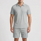 Vaycor - Casual Textured Short-Sleeved Co-Ord Set