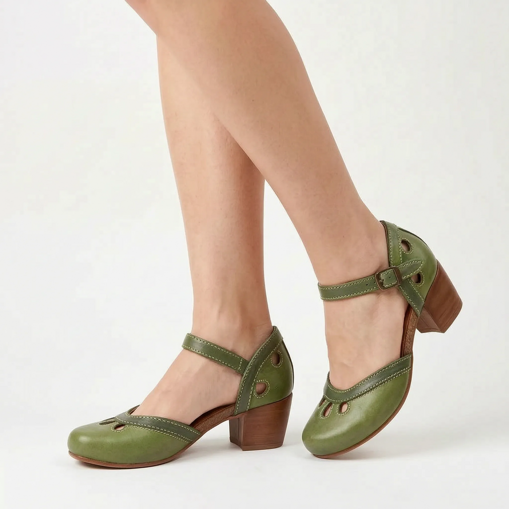 VelaStep  - Womens Navy Block Heel Sandals Summer Events
