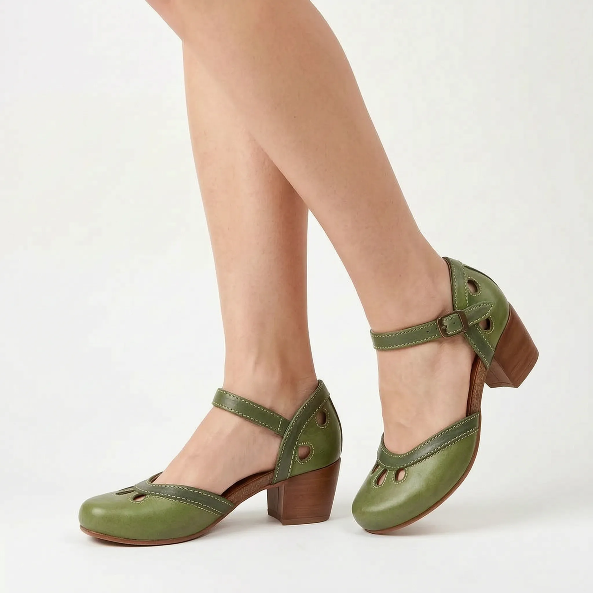 VelaStep  - Womens Navy Block Heel Sandals Summer Events