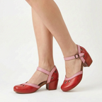 VelaStep  - Womens Navy Block Heel Sandals Summer Events