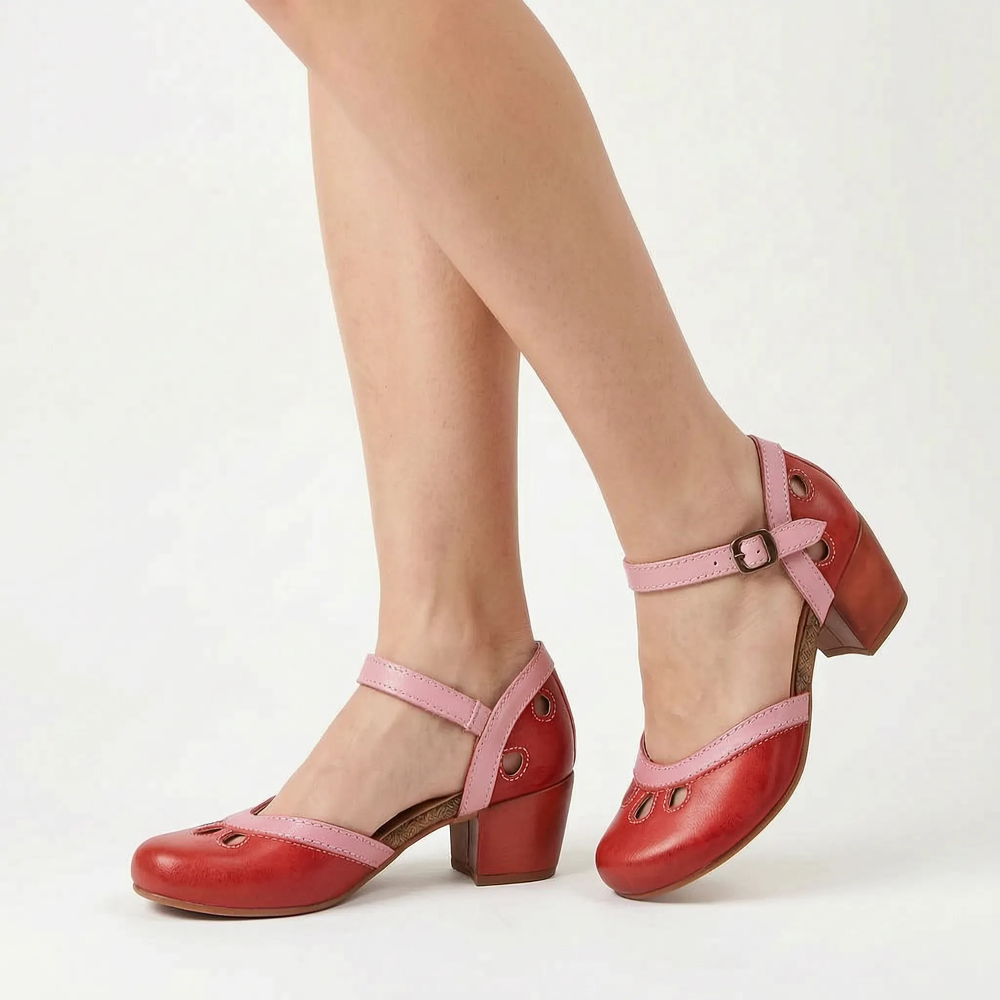 VelaStep  - Womens Navy Block Heel Sandals Summer Events