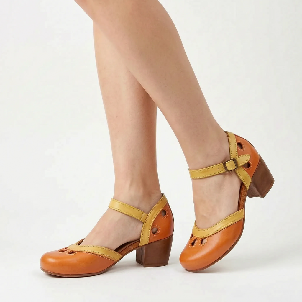 VelaStep  - Womens Navy Block Heel Sandals Summer Events