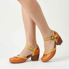 VelaStep  - Womens Navy Block Heel Sandals Summer Events