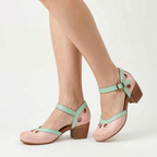 VelaStep  - Womens Navy Block Heel Sandals Summer Events