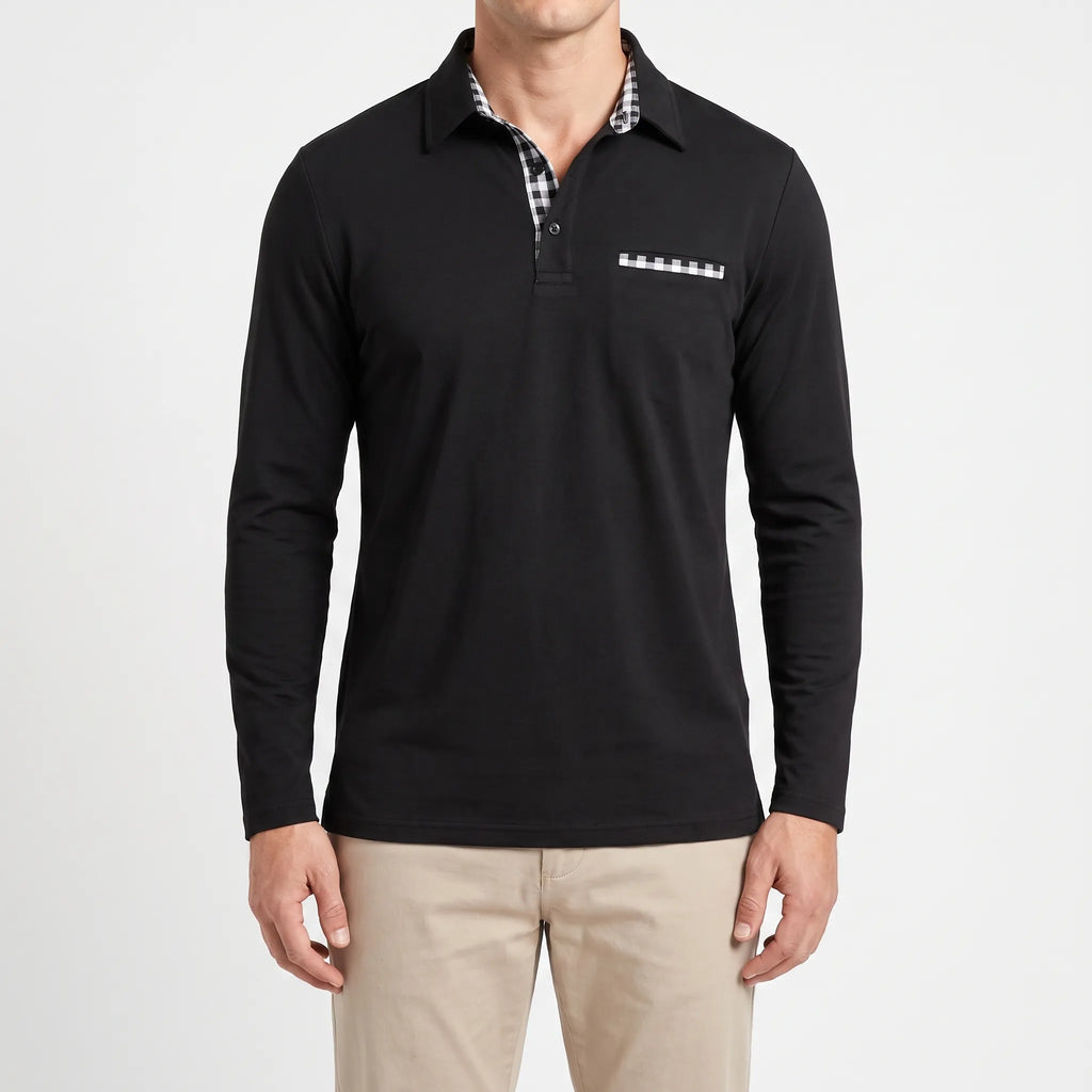 Veltor - Smart Casual Long Sleeve Polo Shirt