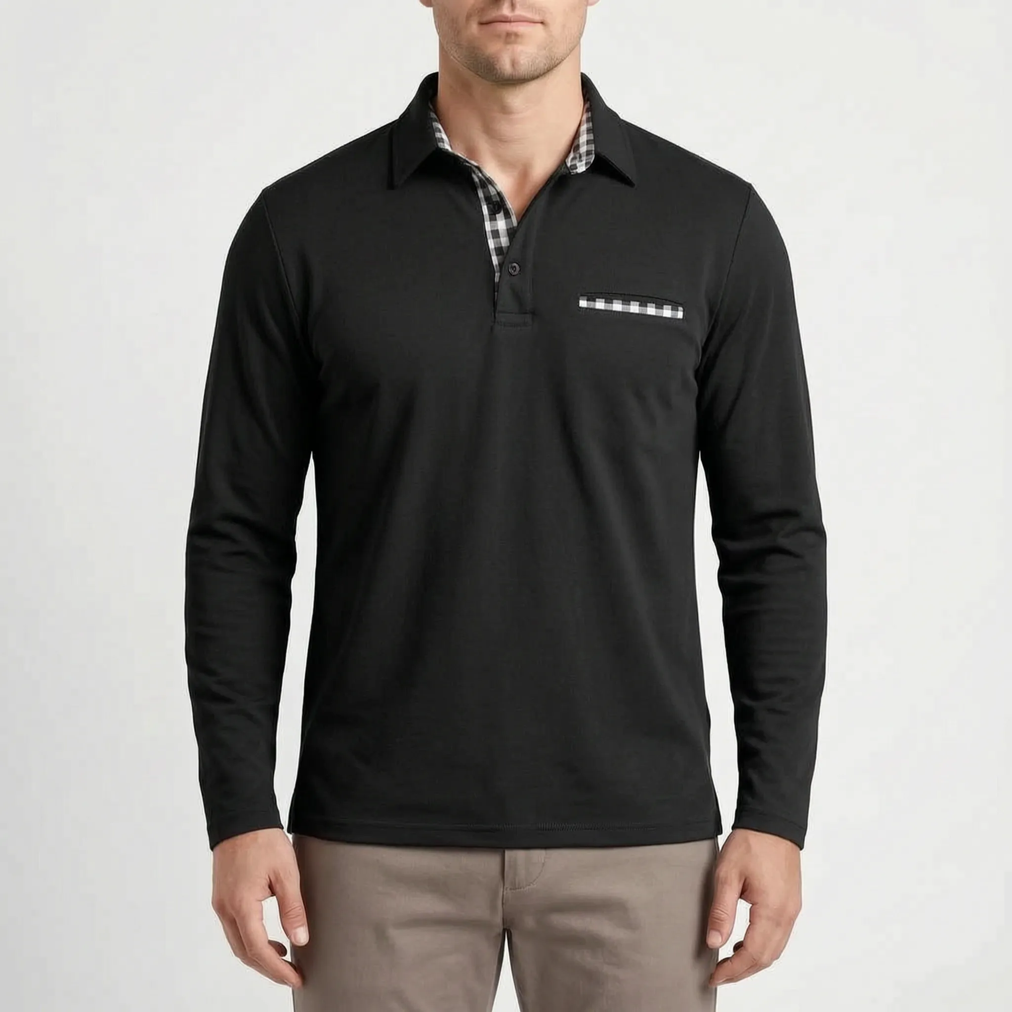 Veltor - Smart Casual Long Sleeve Polo Shirt