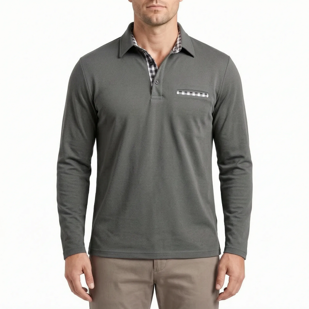 Veltor - Smart Casual Long Sleeve Polo Shirt