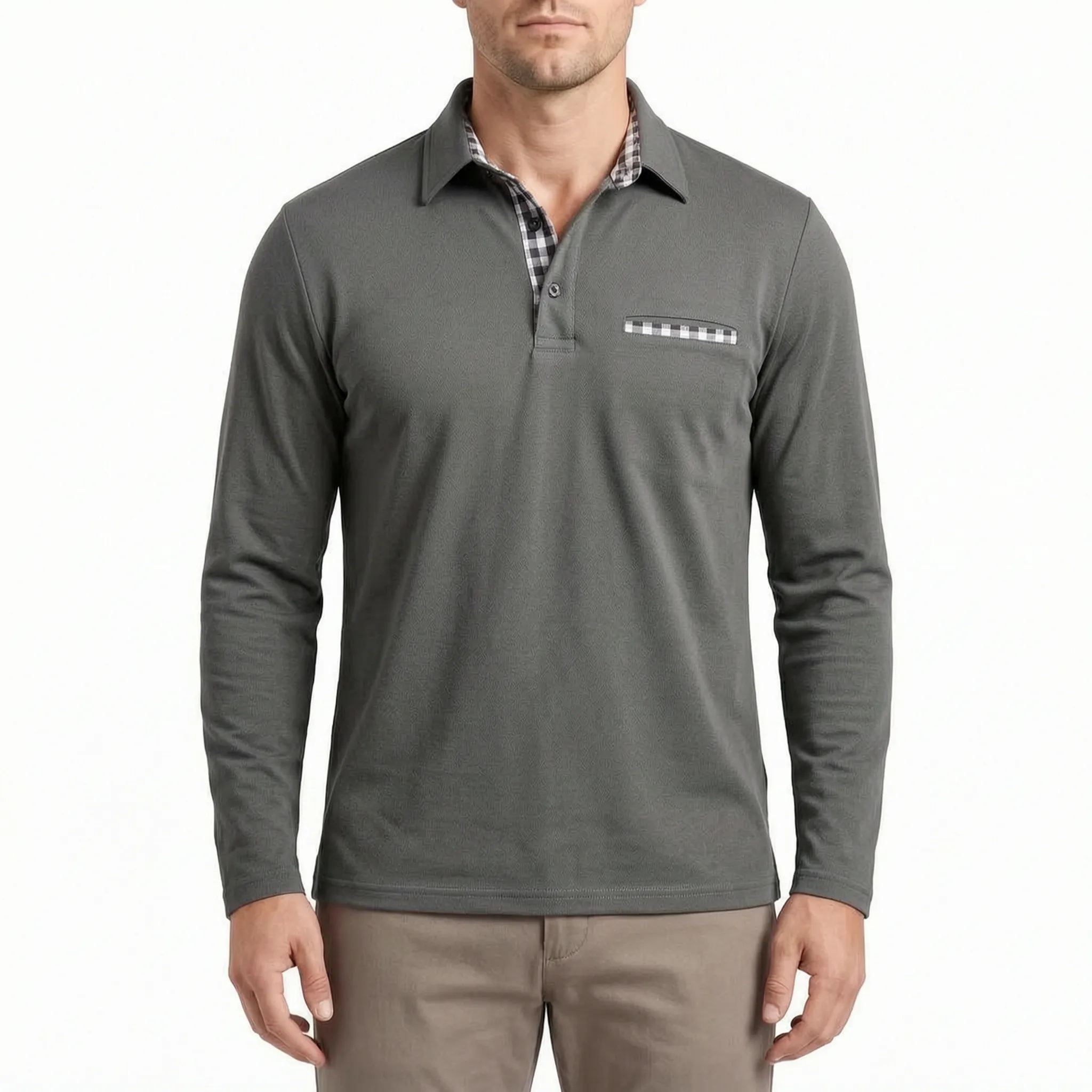 Veltor - Smart Casual Long Sleeve Polo Shirt