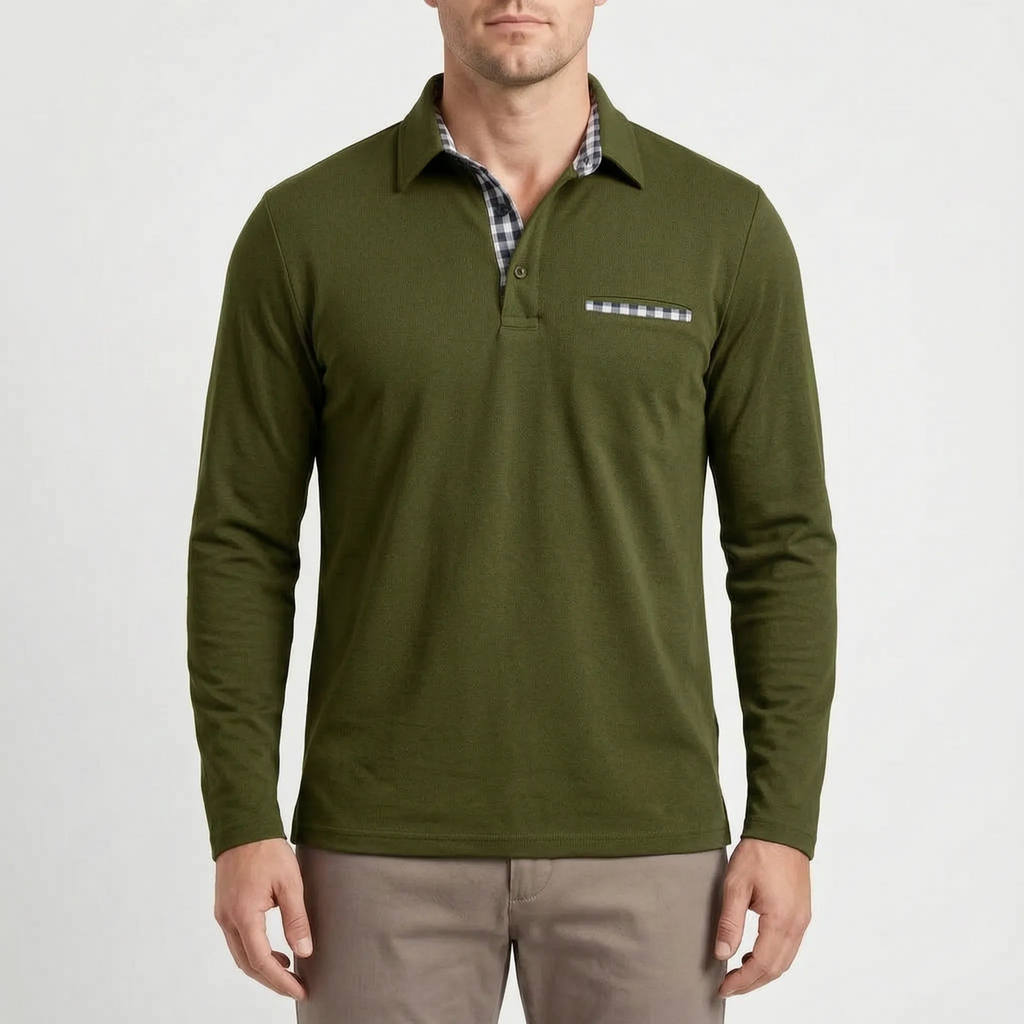 Veltor - Smart Casual Long Sleeve Polo Shirt