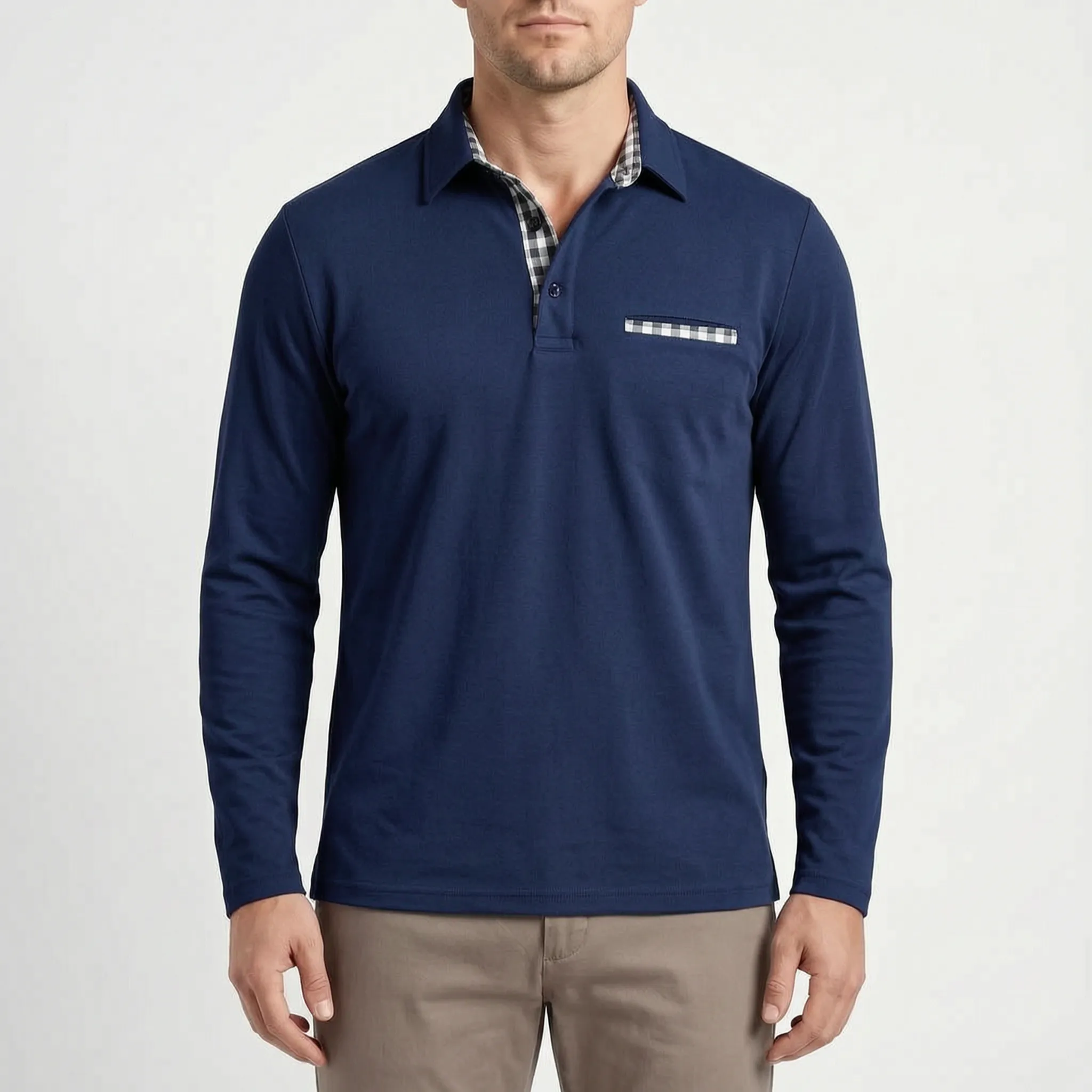 Veltor - Smart Casual Long Sleeve Polo Shirt
