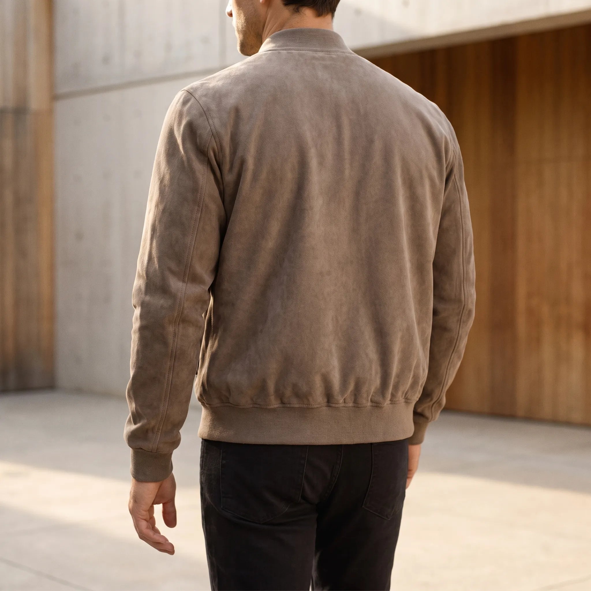 Velvark  - Minimalist Brushed Zip-Up Bomber Jacket Casual Weekend Layering