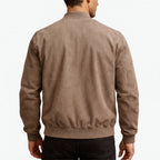 Velvark  - Minimalist Brushed Zip-Up Bomber Jacket Casual Weekend Layering