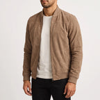 Velvark  - Minimalist Brushed Zip-Up Bomber Jacket Casual Weekend Layering