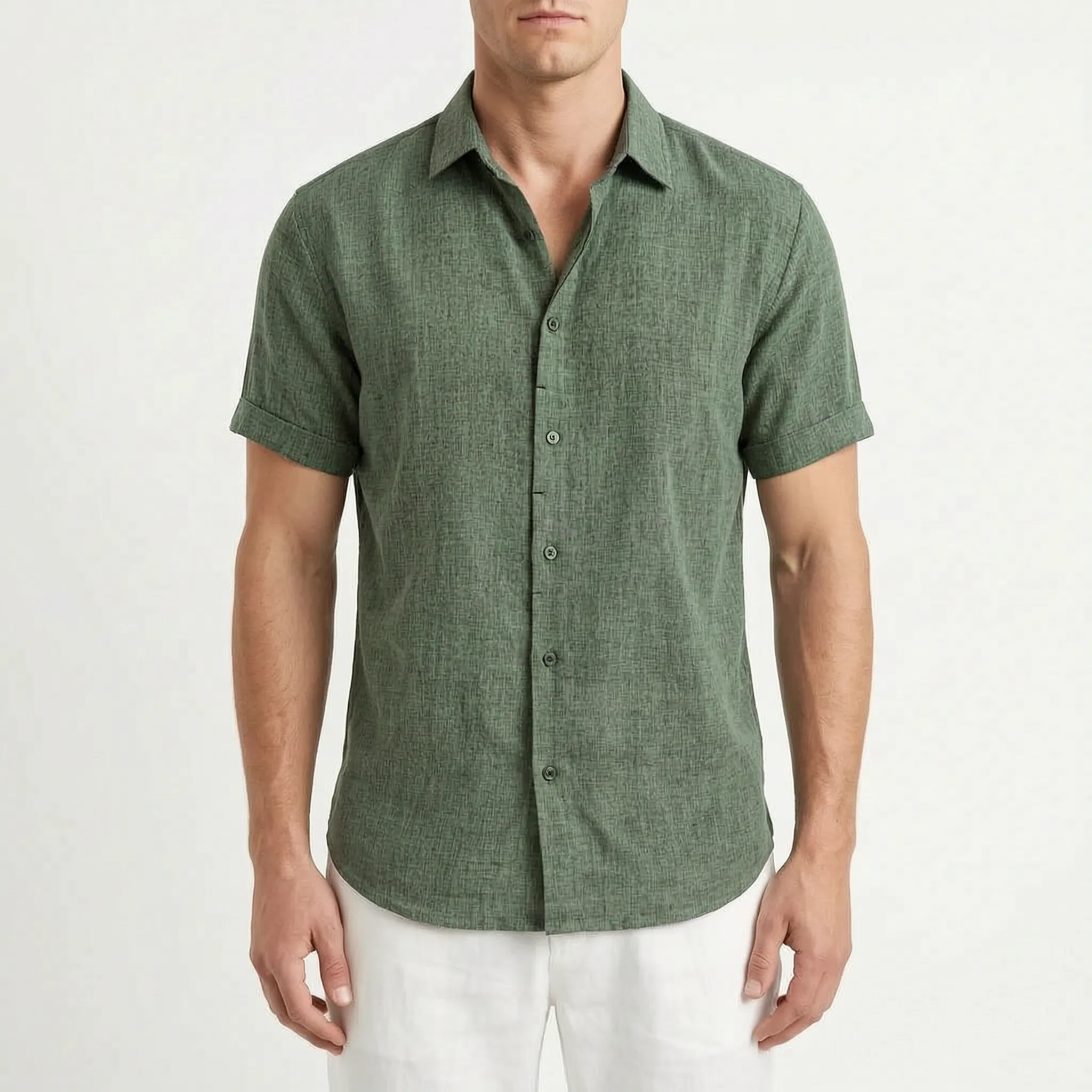 Ventium  - Casual Short Sleeve Button-Front Shirt Casual Daytime Wear