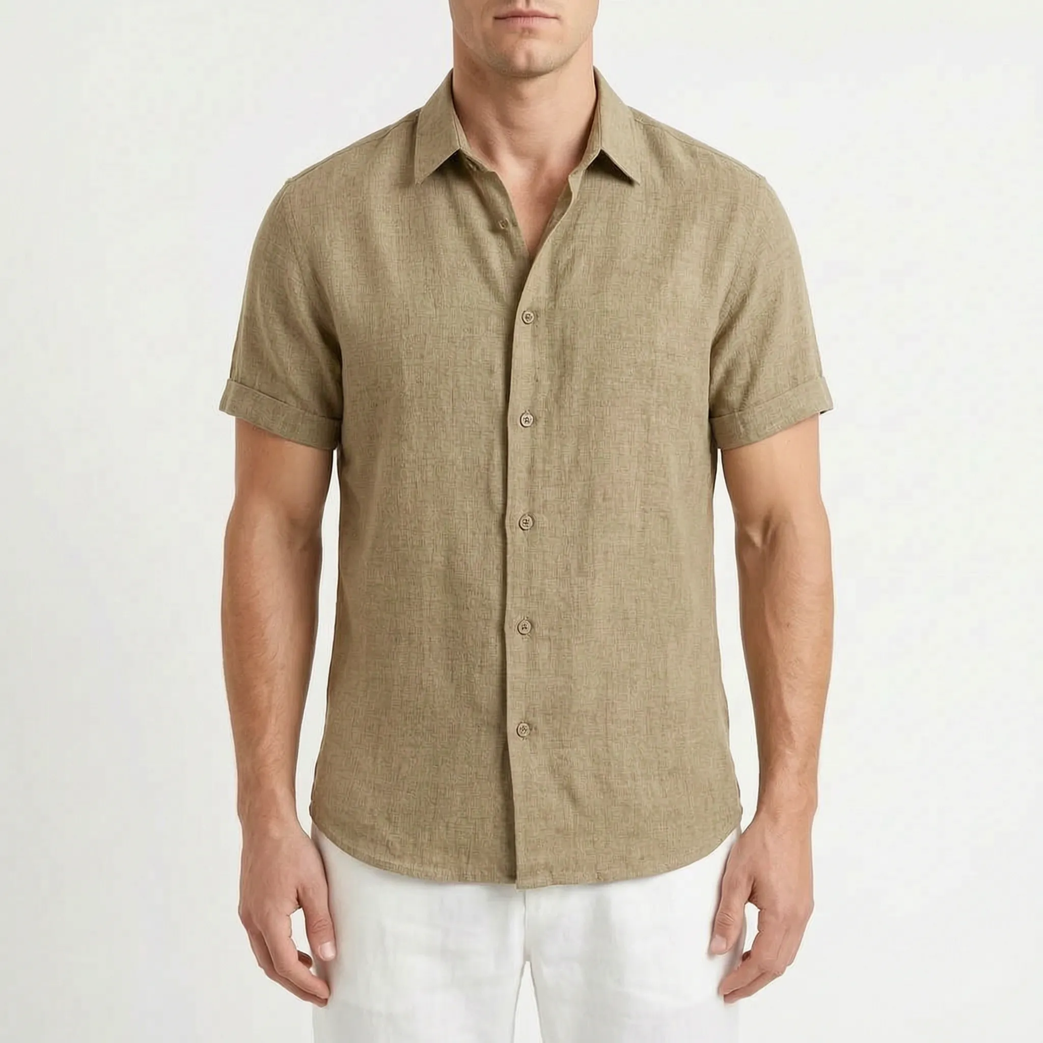 Ventium  - Casual Short Sleeve Button-Front Shirt Casual Daytime Wear