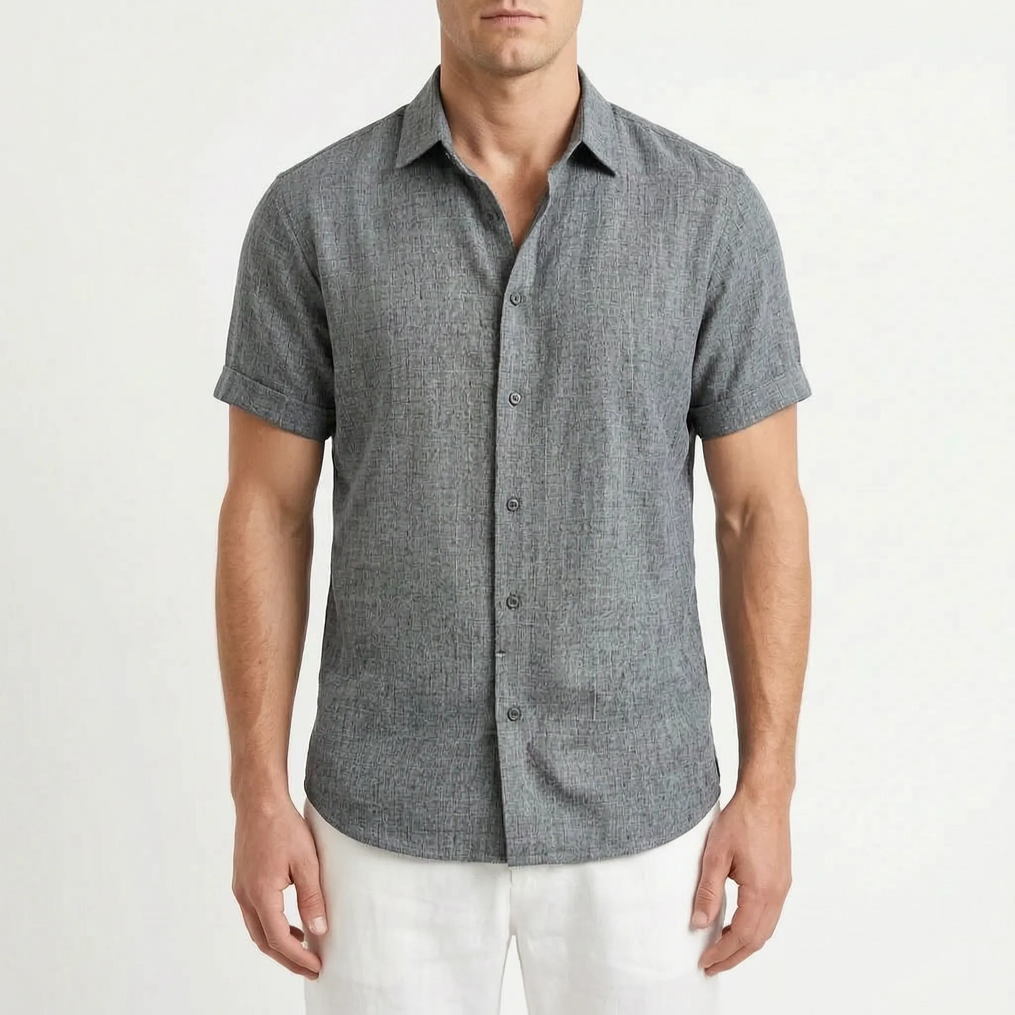 Ventium  - Casual Short Sleeve Button-Front Shirt Casual Daytime Wear