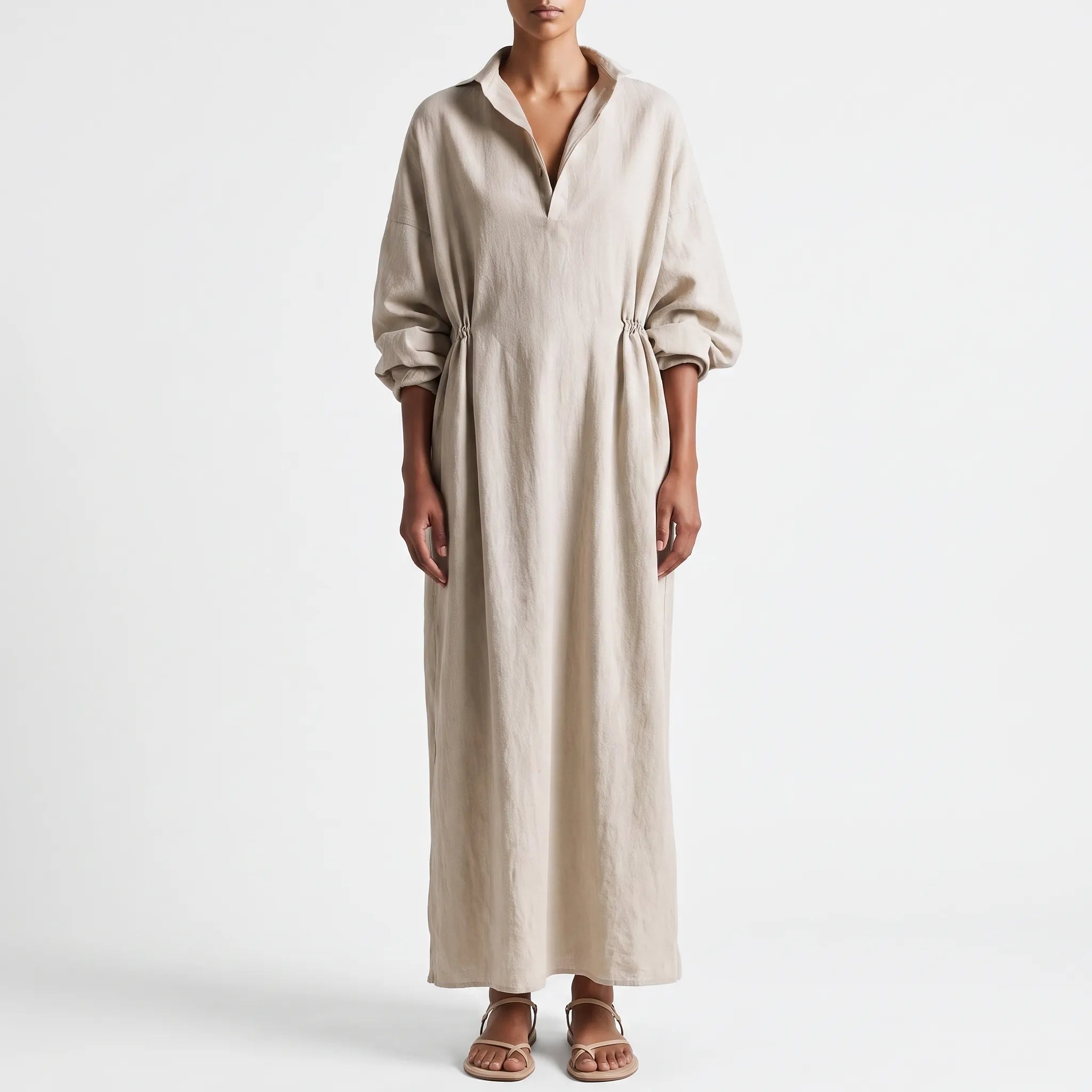 Veralis  - Relaxed Lapel Collar Ladies Shirt Dress Casual Daytime Outings
