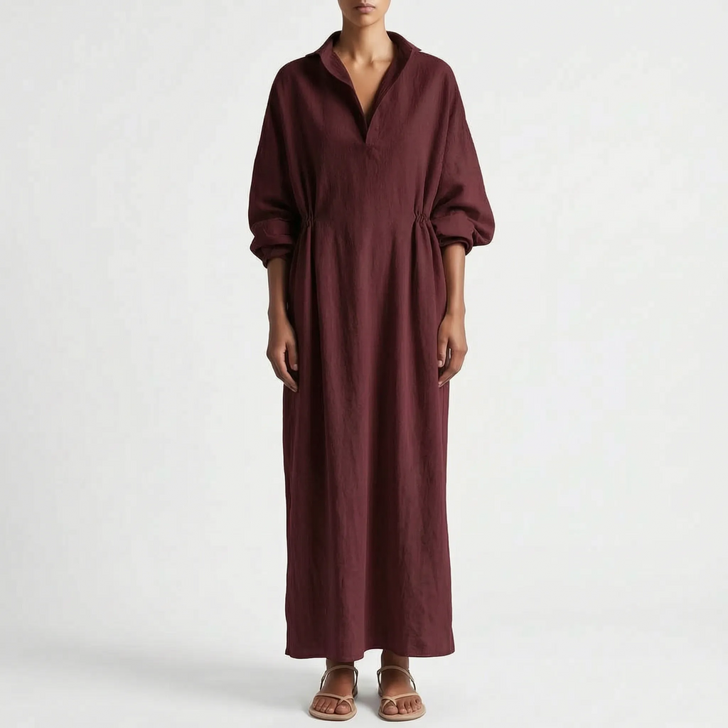 Veralis  - Relaxed Lapel Collar Ladies Shirt Dress Casual Daytime Outings