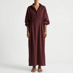 Veralis  - Relaxed Lapel Collar Ladies Shirt Dress Casual Daytime Outings