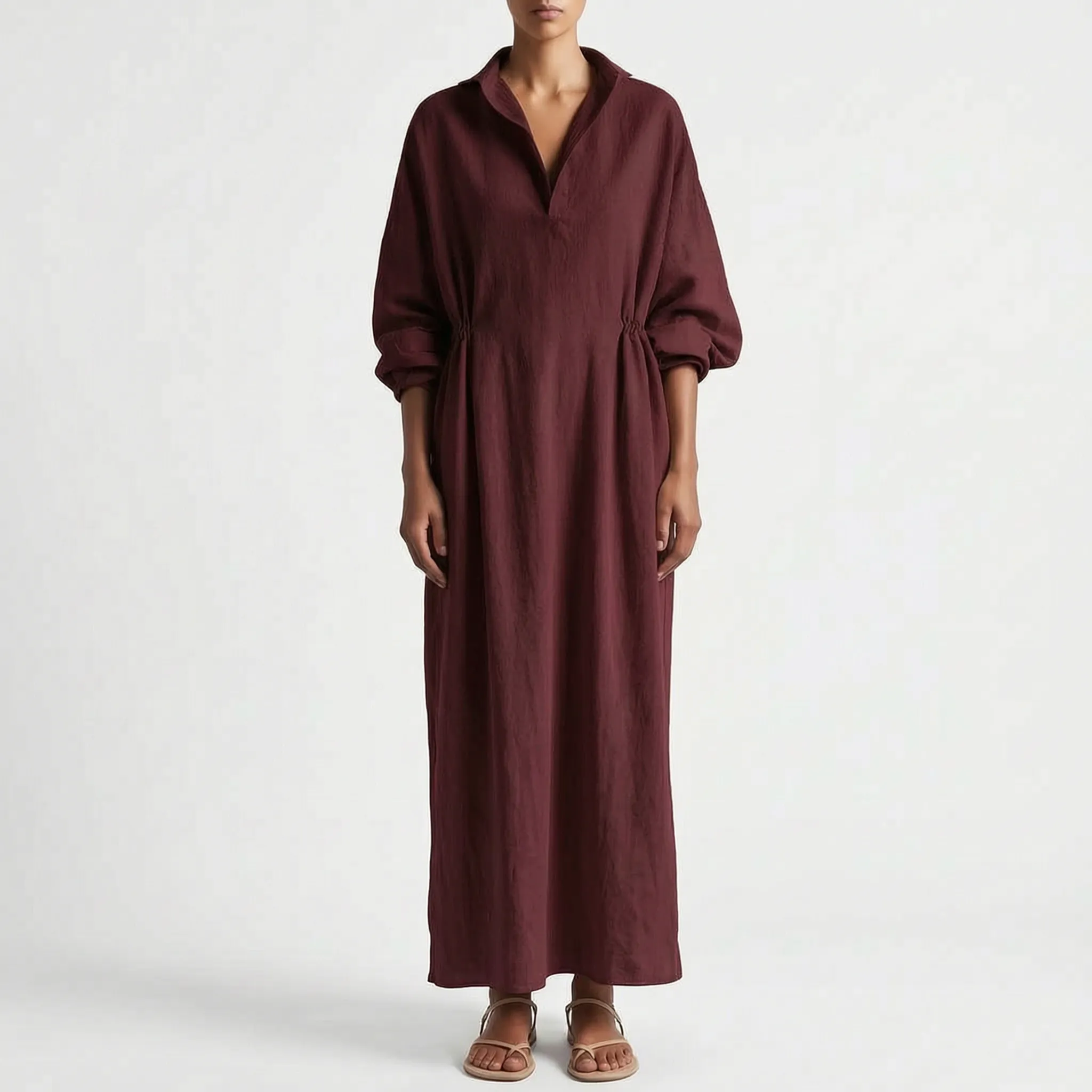 Veralis  - Relaxed Lapel Collar Ladies Shirt Dress Casual Daytime Outings