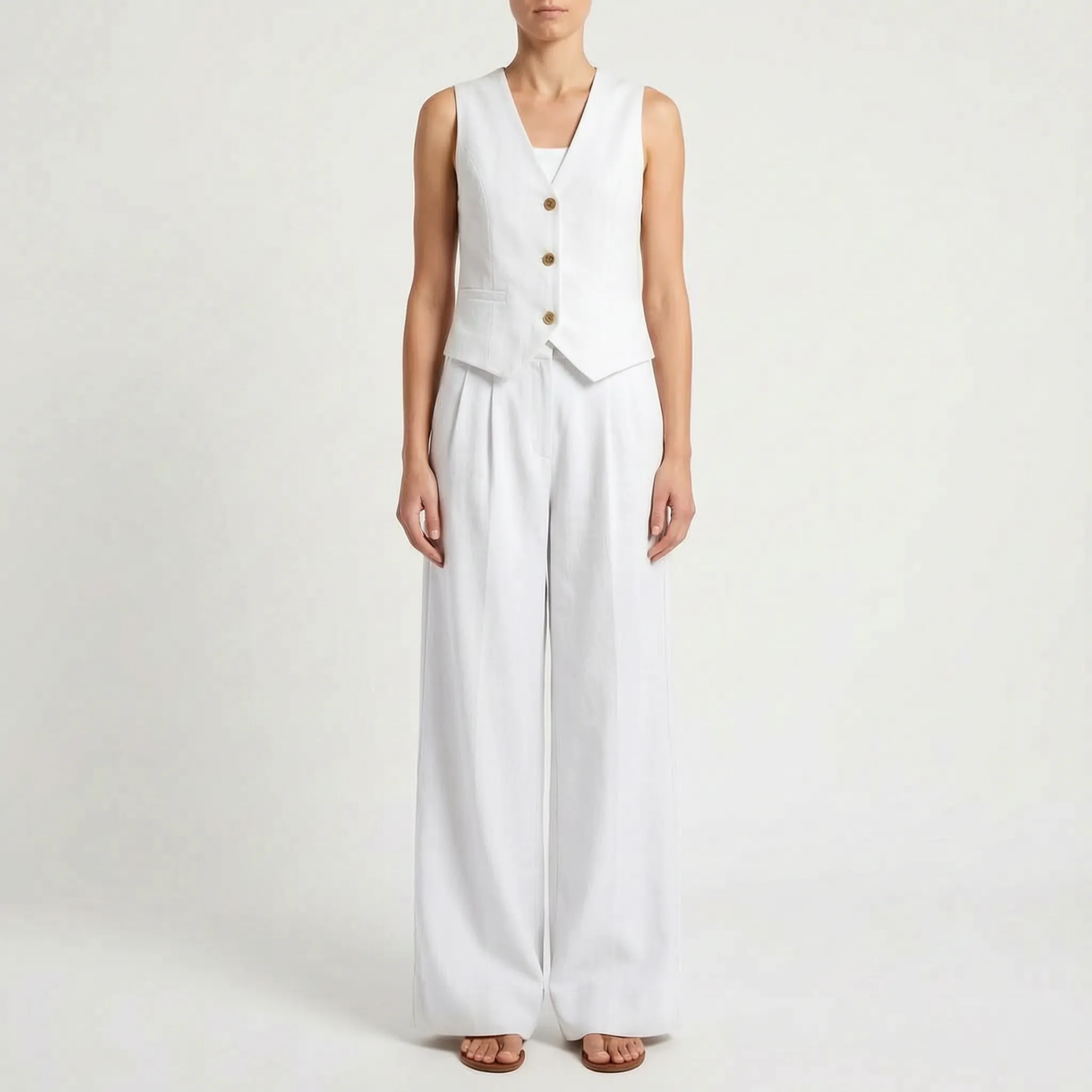 VestraSet  - Sleeveless Waistcoat And Trouser Co-Ord Office Styling