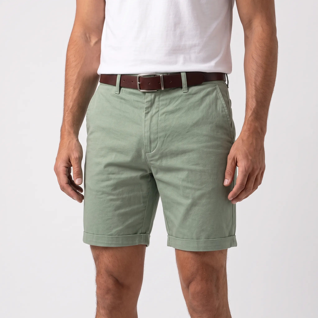 Vexley  - Tailored Above-Knee Men's Chino Shorts Warm-Weather Styling