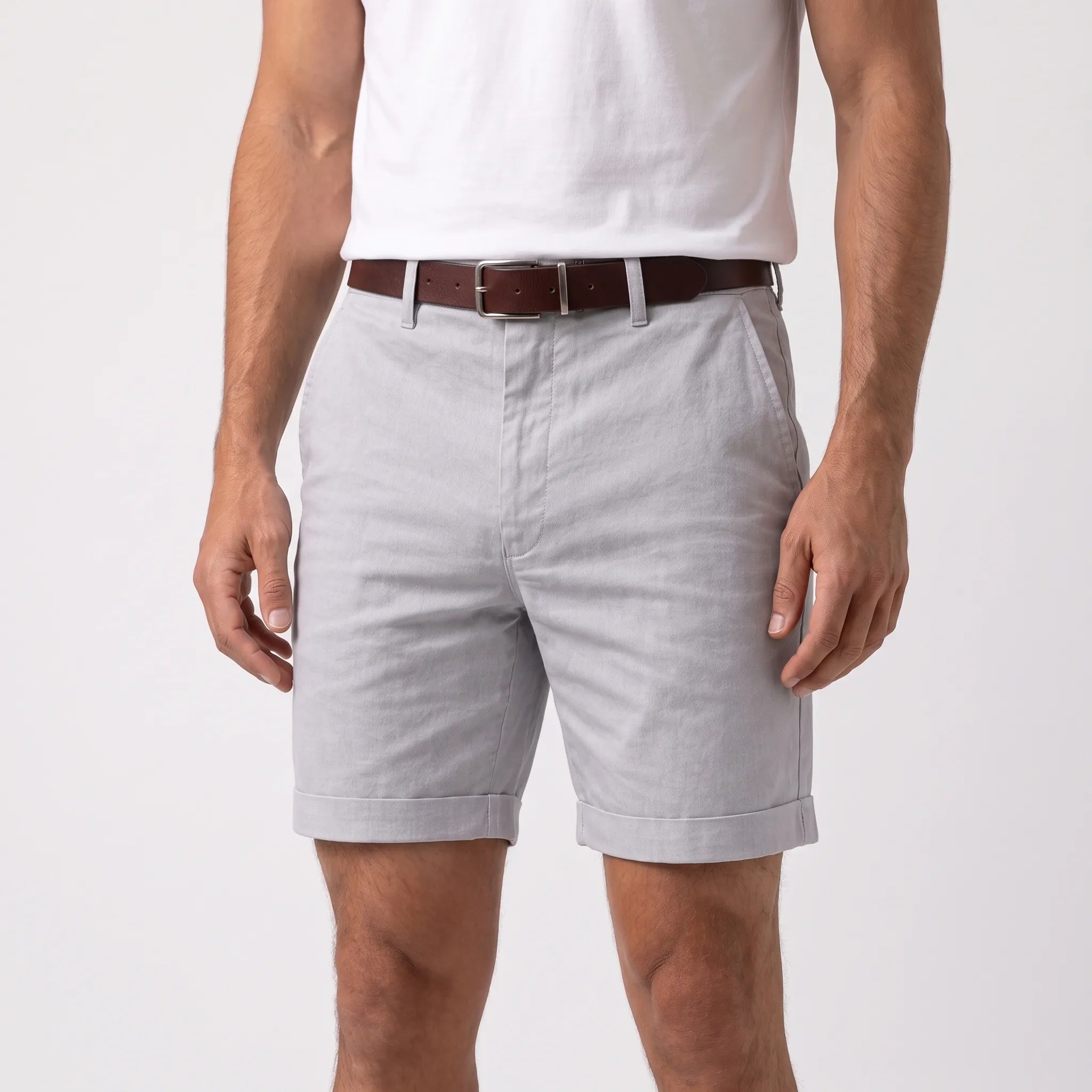 Vexley  - Tailored Above-Knee Men's Chino Shorts Warm-Weather Styling