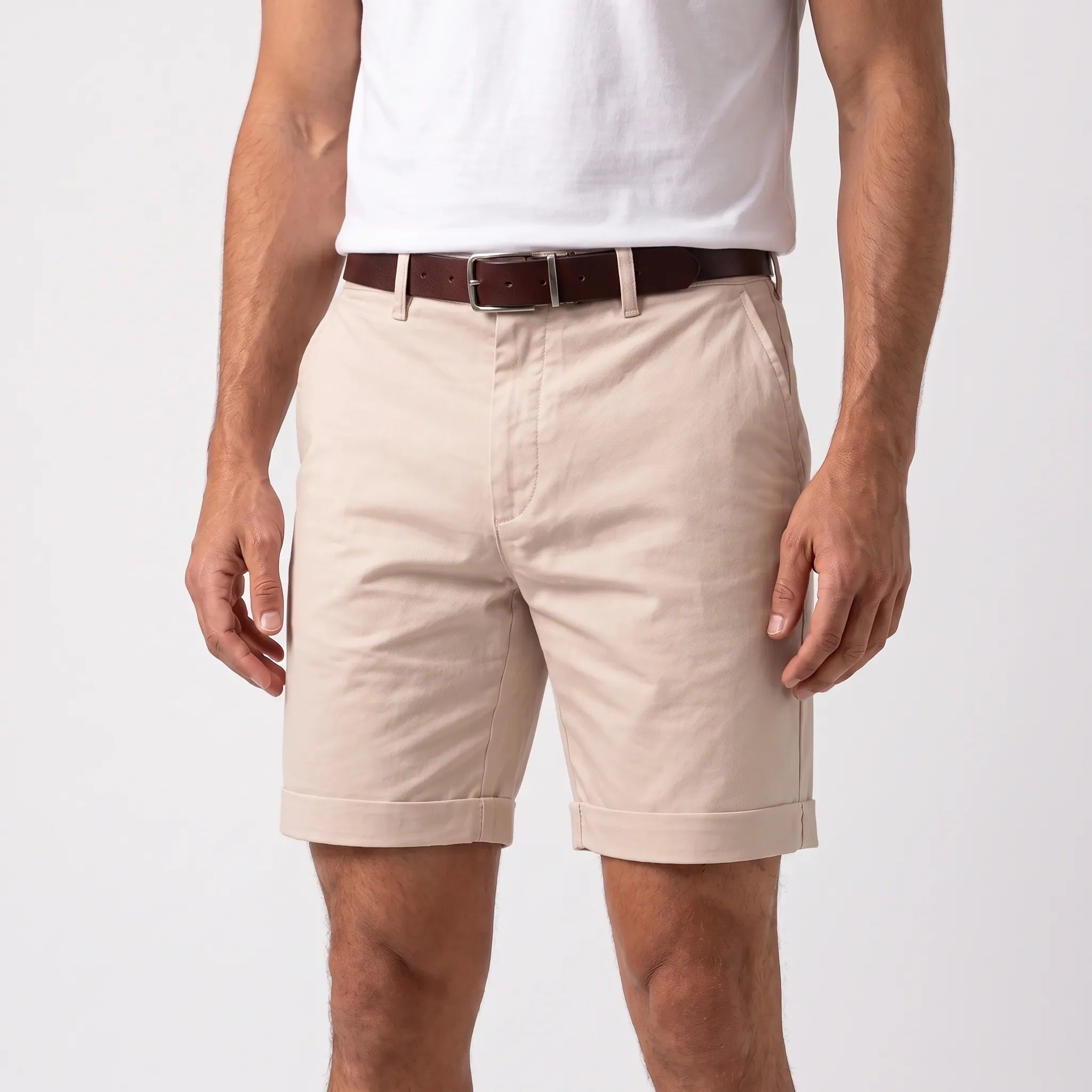 Vexley  - Tailored Above-Knee Men's Chino Shorts Warm-Weather Styling