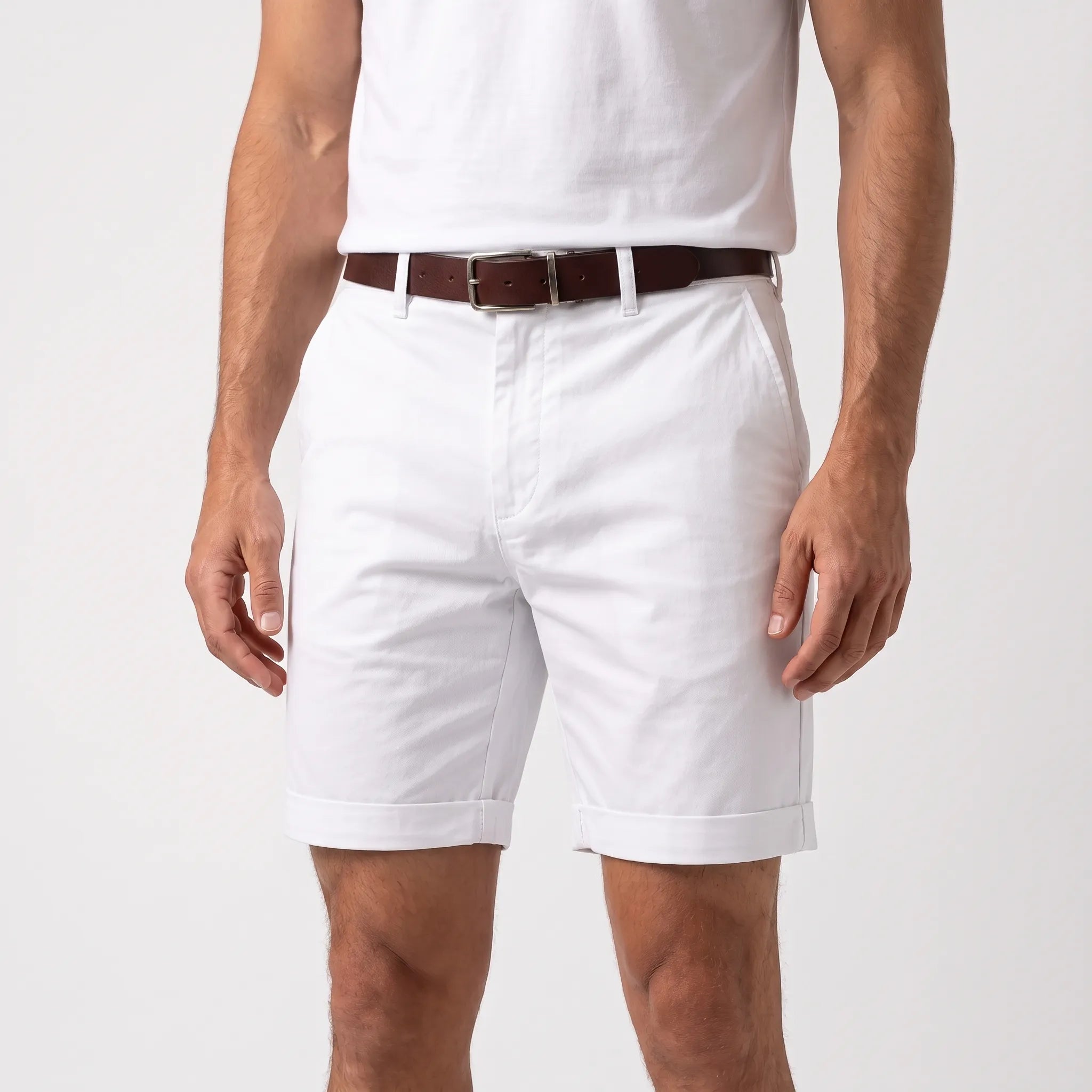 Vexley  - Tailored Above-Knee Men's Chino Shorts Warm-Weather Styling