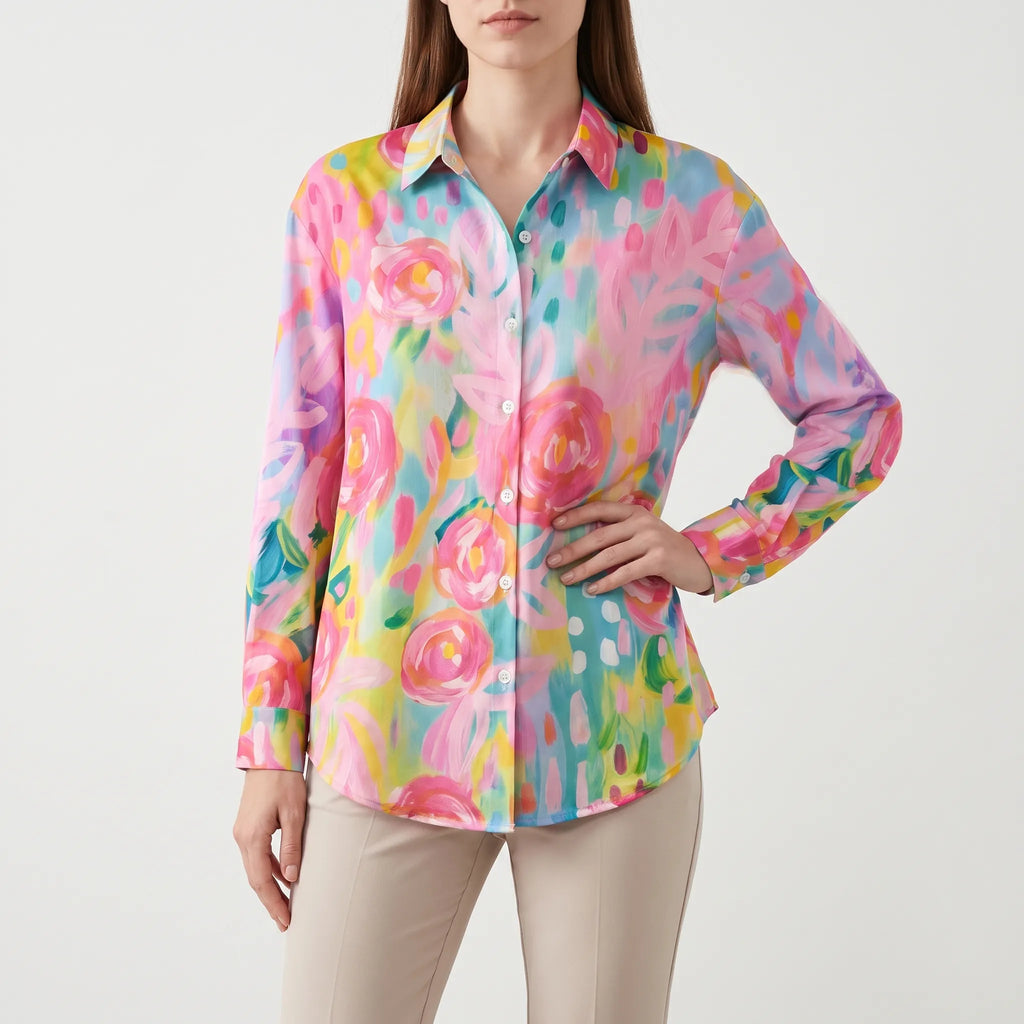 Vibrantia  - Vibrant Floral Boho Blouse Casual Daytime Wear