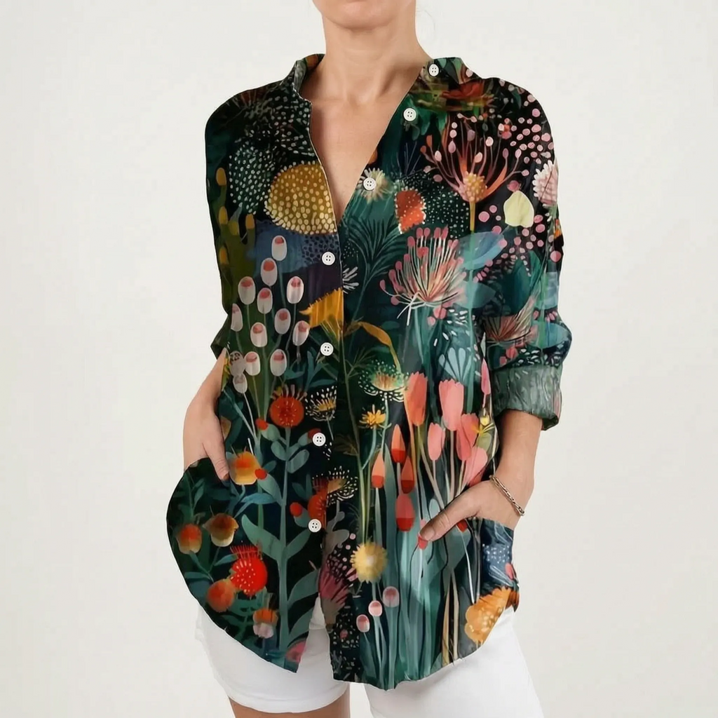 Vibrantia  - Vibrant Floral Boho Blouse Casual Daytime Wear