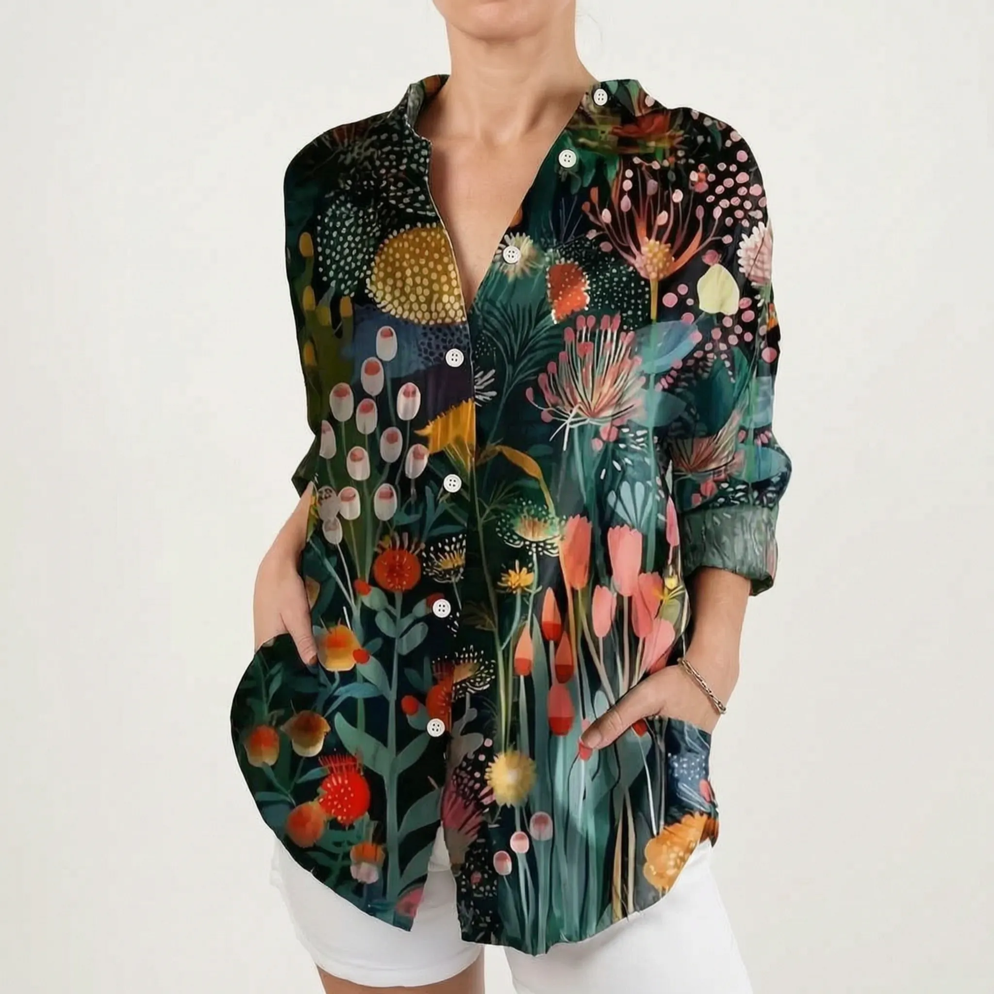 Vibrantia  - Vibrant Floral Boho Blouse Casual Daytime Wear