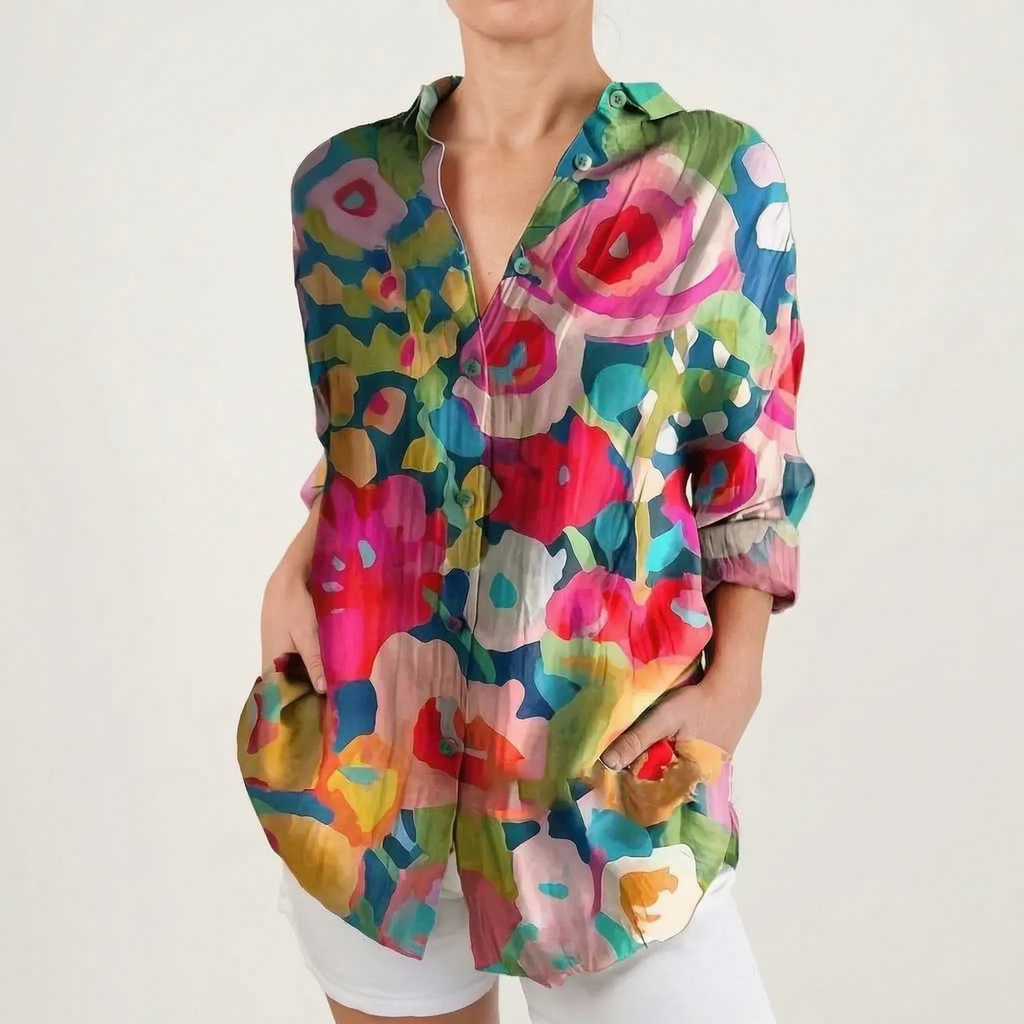 Vibrantia  - Vibrant Floral Boho Blouse Casual Daytime Wear